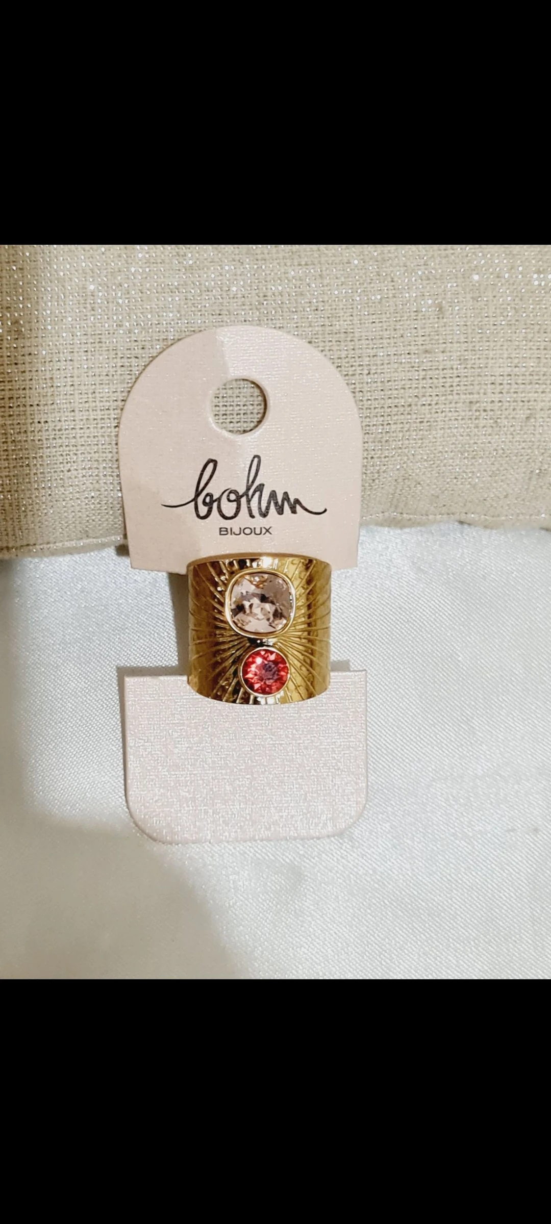 Bague ajustable Bohm cristaux Swarovski roses  – photo 6